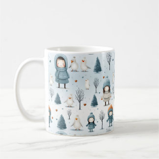Winter Kids Playing Coffee Mug