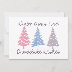 Winter Kisses and Snowflake Wishes Card