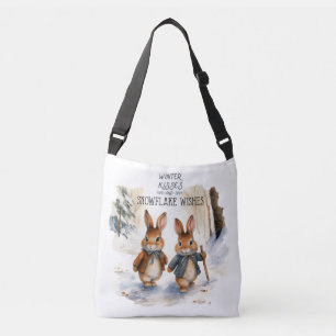 Winter Kisses and Snowflake Wishes Crossbody Bag