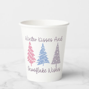 Winter Kisses and Snowflake Wishes Paper Cups