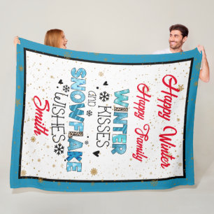 Winter Kisses Customise Fleece Blanket