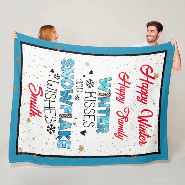 Winter Kisses Customise Fleece Blanket (In Situ)