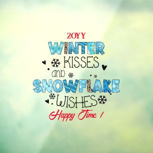 Winter Kisses Customise Window Cling
