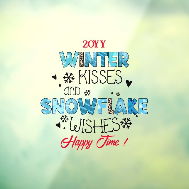 Winter Kisses Customise Window Cling (Sheet 3)