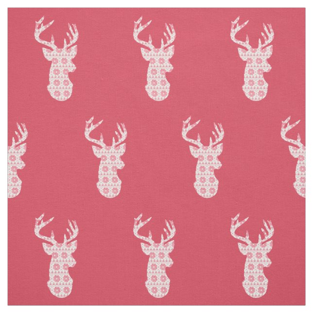Winter Knit Christmas Reindeer Fabric (Swatch)