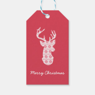 Winter Knit Christmas Reindeer Gift Tags