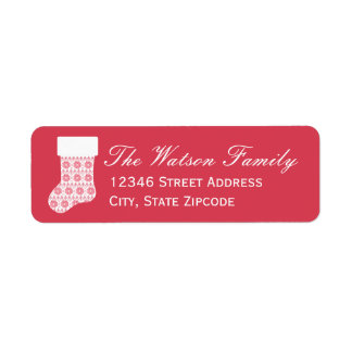 Winter Knit Christmas Stocking Address Labels