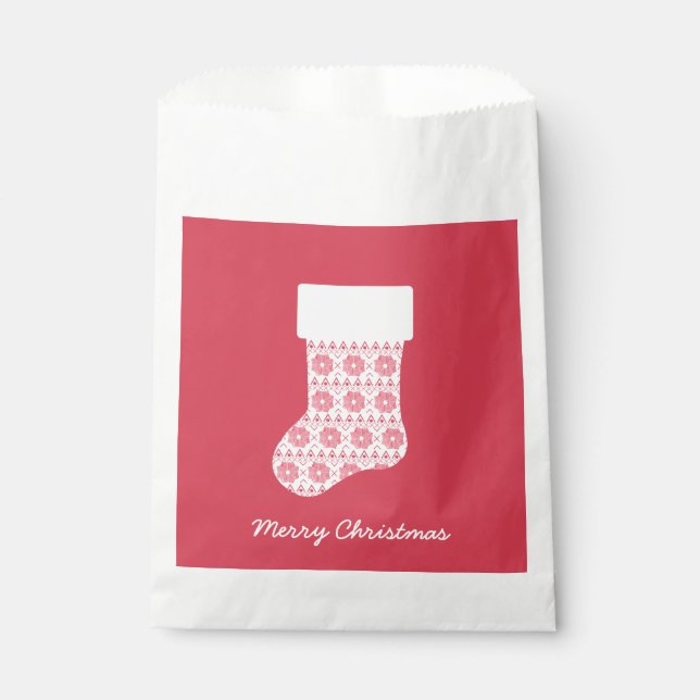 Winter Knit Christmas Stocking Favour Bags (Front)