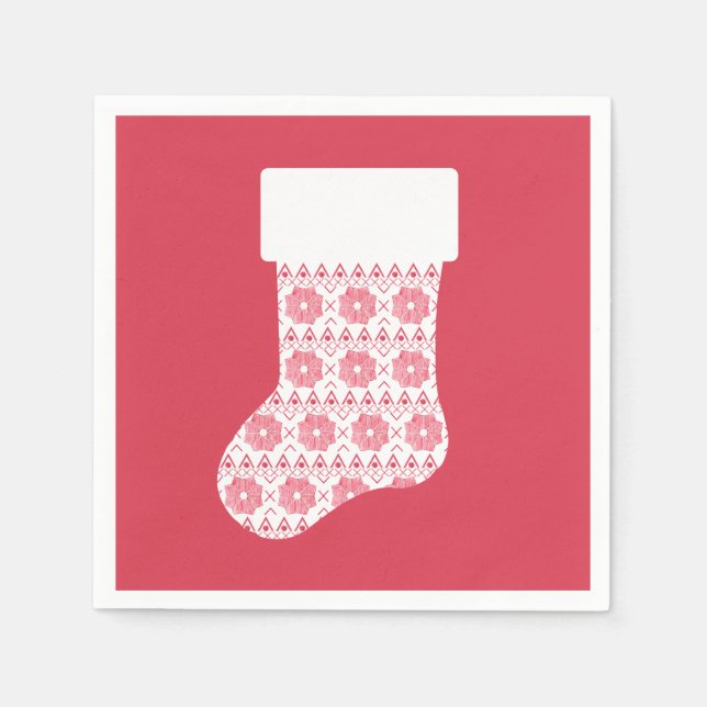 Winter Knit Christmas Stocking Paper Napkins (Front)
