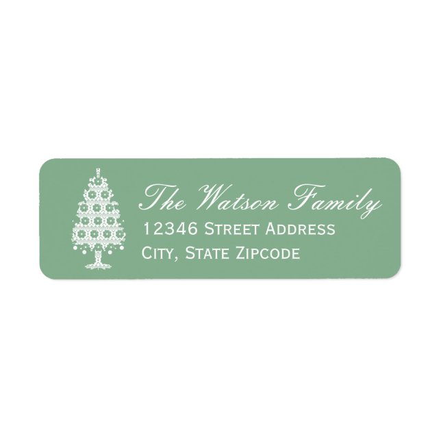 Winter Knit Christmas Tree Address Labels (Front)