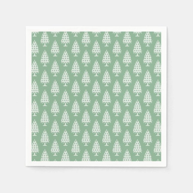 Winter Knit Christmas Tree Paper Napkins (Front)