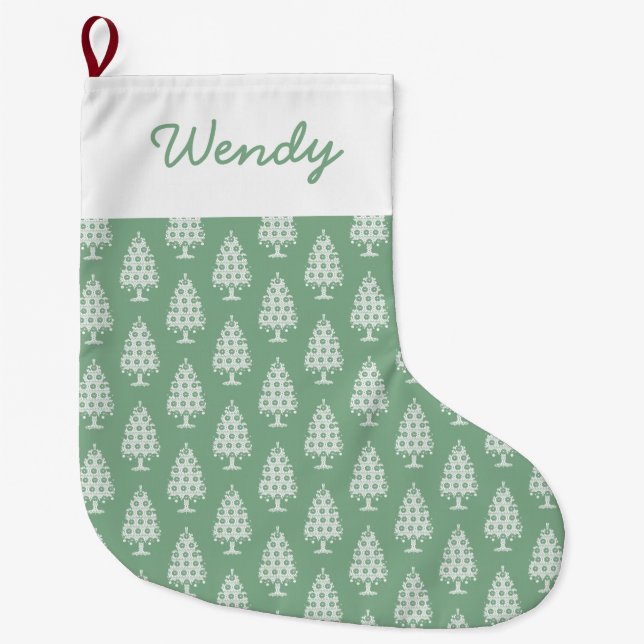 Winter Knit Christmas Tree Stocking (Front)