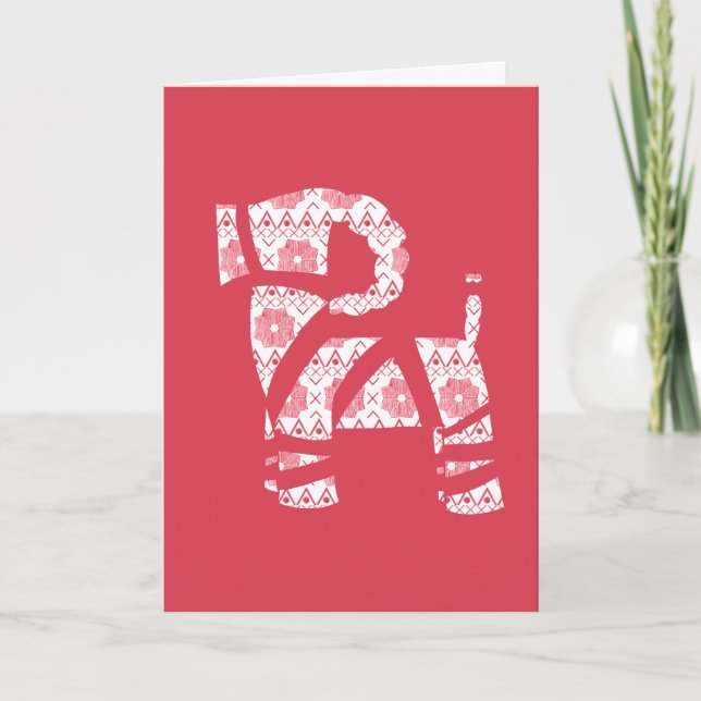 Winter Knit Christmas Yule Bock Card (Front)