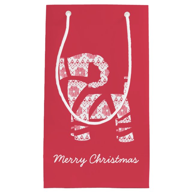 Winter Knit Christmas Yule Bock Gift Bag (Front)