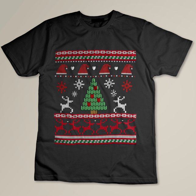 winter knitting Funny Holiday T-Shirt (#christmas #zazzlemade #snowflakes,#crochet #knetting #reindeer #forest #happynewyear #santahat)