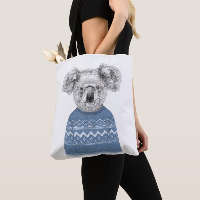 Winter koala tote bag (Close Up)