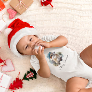 Winter Kookaburra Wishes, custom Baby Bodysuit