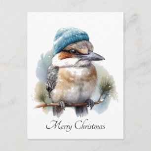 Winter Kookaburra Wishes, custom Postcard