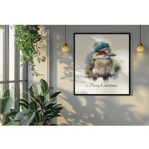 Winter Kookaburra Wishes, custom Poster