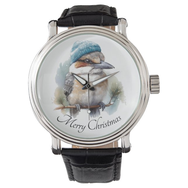 Winter Kookaburra Wishes, custom Watch (Front)