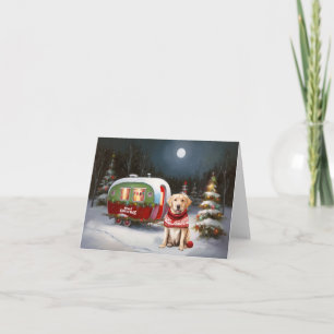 Winter Labrador Caravan Christmas Adventure Card