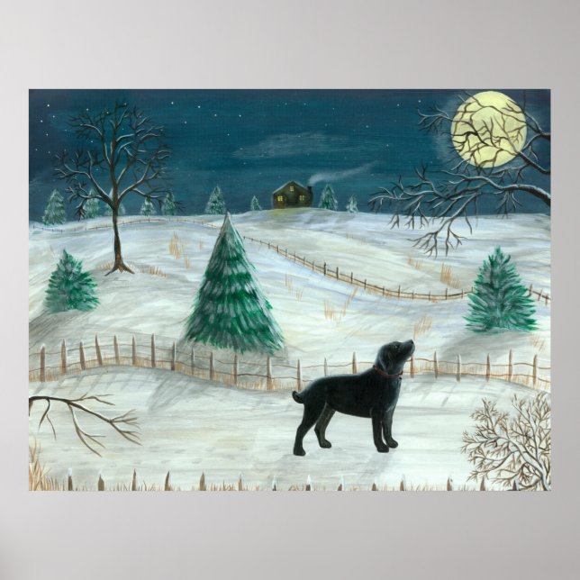 Winter Labrador Poster (Front)