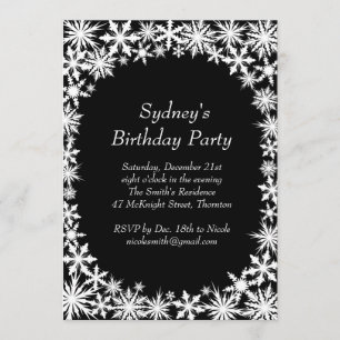 Winter Lace Birthday Party Invitation