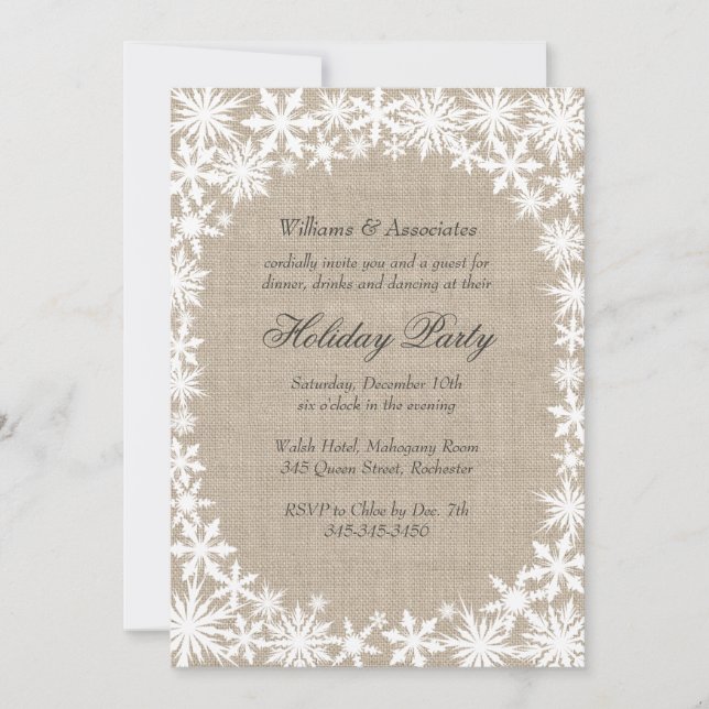 Winter Lace Corporate Holiday Party Invitation (Front)