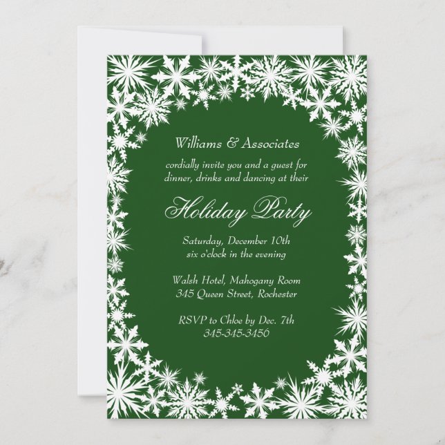 Winter Lace Corporate Holiday Party Invitation (Front)