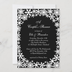 Winter Lace Couple's Shower Invitation
