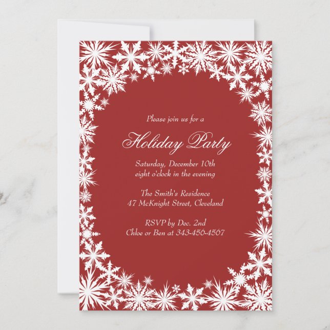 Winter Lace Holiday Party Invitation (Front)