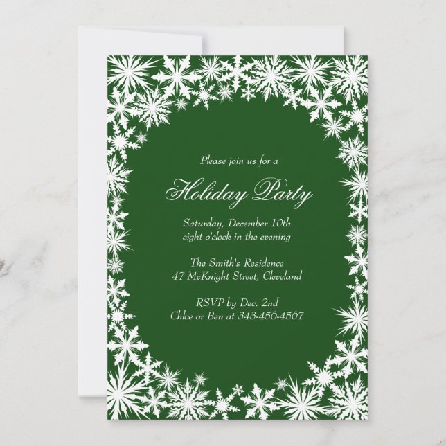 Winter Lace Holiday Party Invitation (Front)