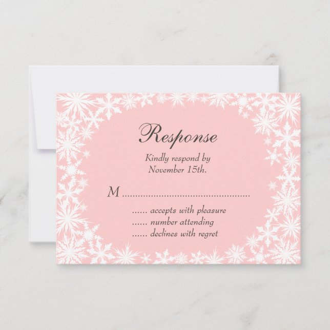 Winter Lace on Blush RSVP (Front)