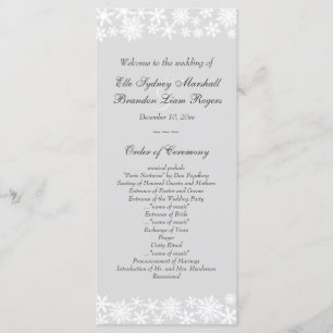 Winter Lace on Grey Wedding Program Programme