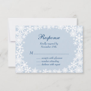 Winter Lace on Icy Blue RSVP