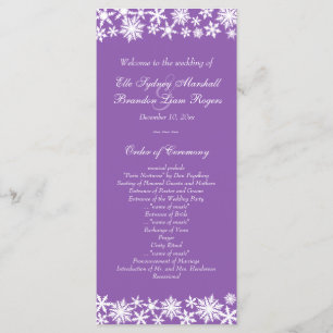 Winter Lace on Purple Wedding Program Programme