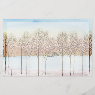 Winter Lake Getaway Stationery