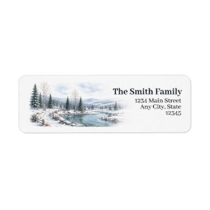Winter Lake Return Address Labels Personalised