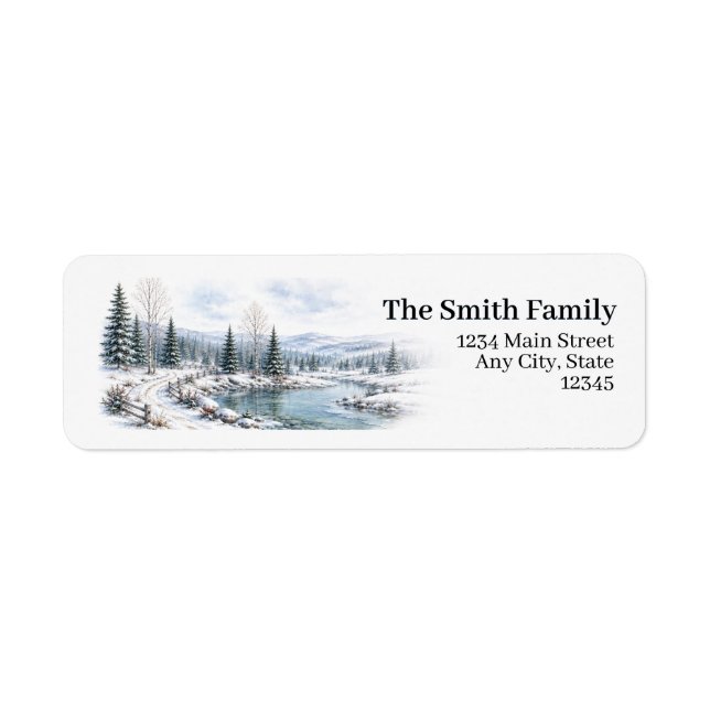 Winter Lake Return Address Labels | Personalised (Front)