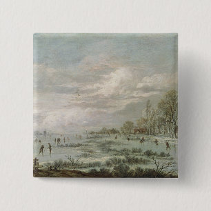 Winter Landscape 15 Cm Square Badge