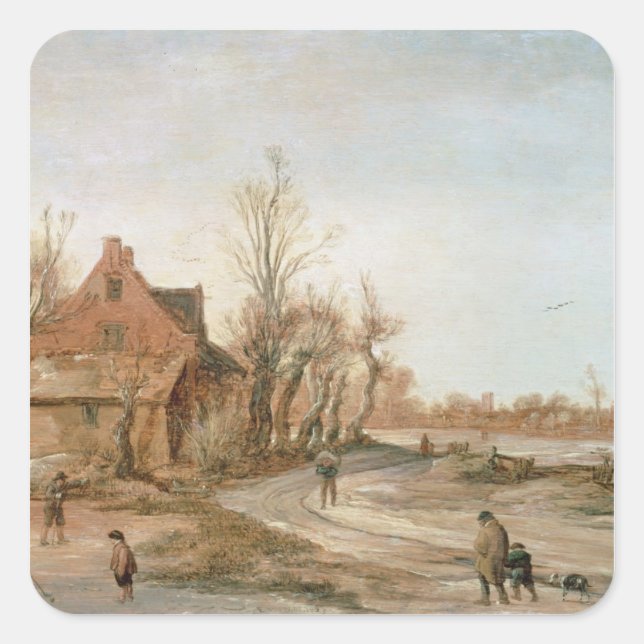 Winter Landscape, 1623 Square Sticker (Front)