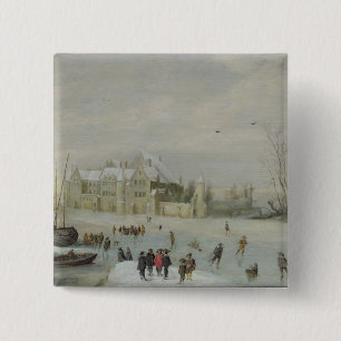 Winter Landscape 2 15 Cm Square Badge
