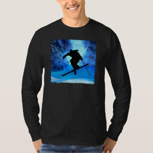 Winter Landscape and Freestyle Skier T-Shirt