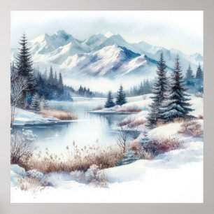Winter Landscape Art Poster
