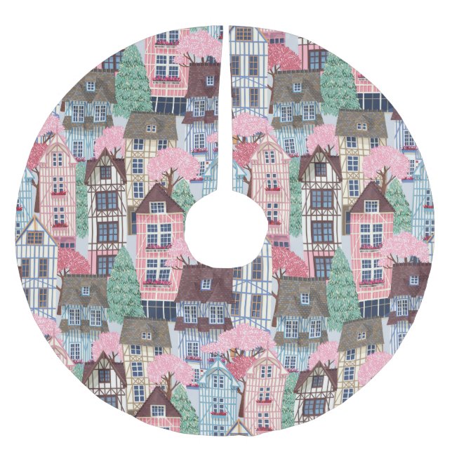 Winter Landscape Brushed Polyester Tree Skirt (Front)