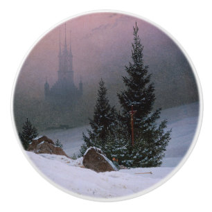 Winter Landscape (by Caspar David Friedrich) Ceramic Knob
