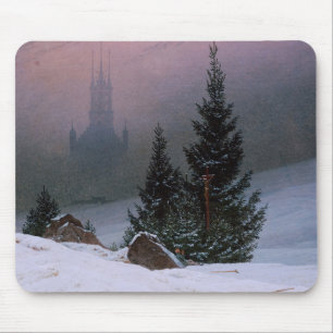 Winter Landscape (by Caspar David Friedrich) Mouse Mat