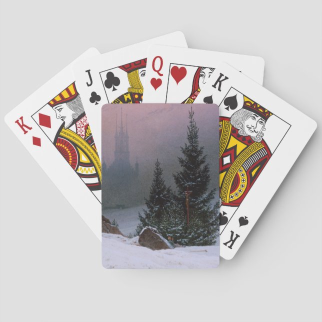 Winter Landscape (by Caspar David Friedrich) Playing Cards (Back)