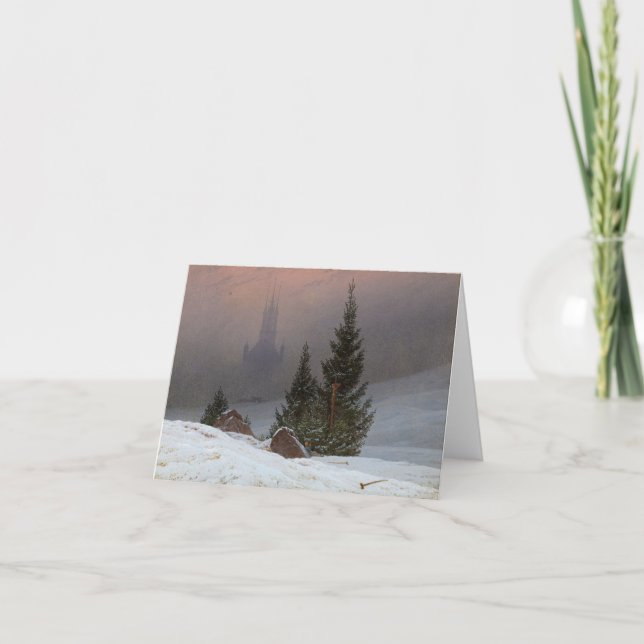 Winter Landscape by Caspar David Friedrich Thank You Card (Front)