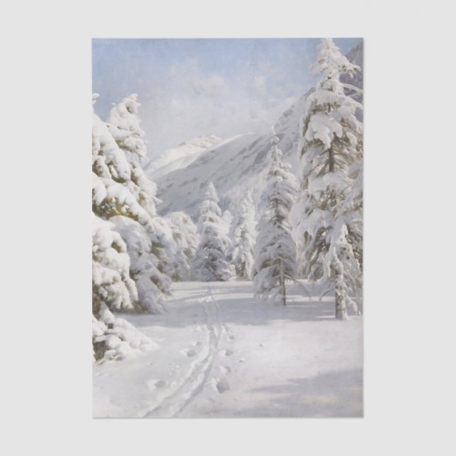 Winter Landscape by Peder Mork Monsted Tissue Paper (Front)
